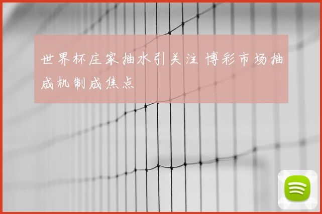 世界杯庄家抽水引关注 博彩市场抽成机制成焦点